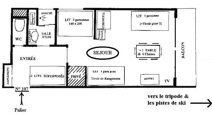 foto 1 Alquiler vacacional entre particulares Le Corbier appartement Rdano Alpes Saboya Plano del alojamiento