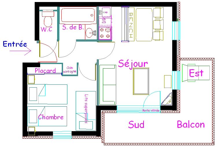 foto 1 Alquiler vacacional entre particulares Mribel appartement Rdano Alpes Saboya Plano del alojamiento