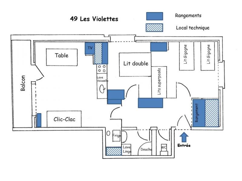 foto 13 Alquiler vacacional entre particulares Les 2 Alpes appartement Rdano Alpes Isre Plano del alojamiento