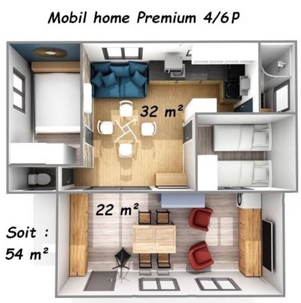 foto 1 Alquiler vacacional entre particulares Frjus mobilhome Provenza-Alpes-Costa Azul Var Plano del alojamiento