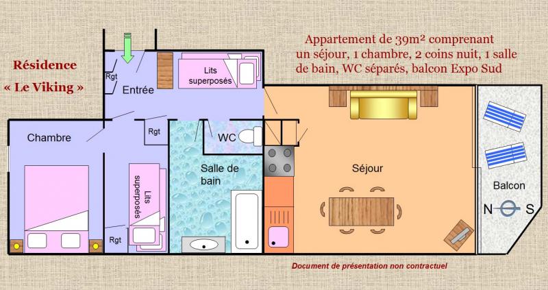 foto 11 Alquiler vacacional entre particulares Les 2 Alpes appartement Rdano Alpes  Plano del alojamiento