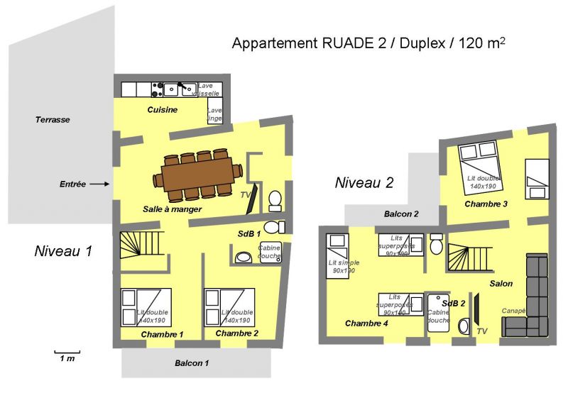 foto 22 Alquiler vacacional entre particulares Valloire appartement Rdano Alpes Saboya Plano del alojamiento