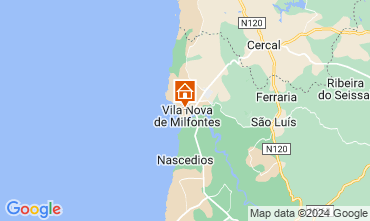 Mapa Vila nova de Milfontes Apartamento 123681