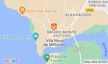 Mapa Vila nova de Milfontes Apartamento 123681